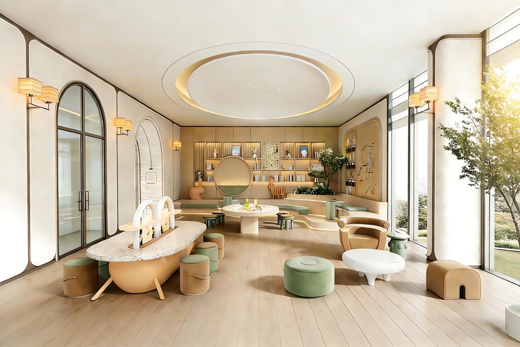 Children's play area for families living at Riverside Azure